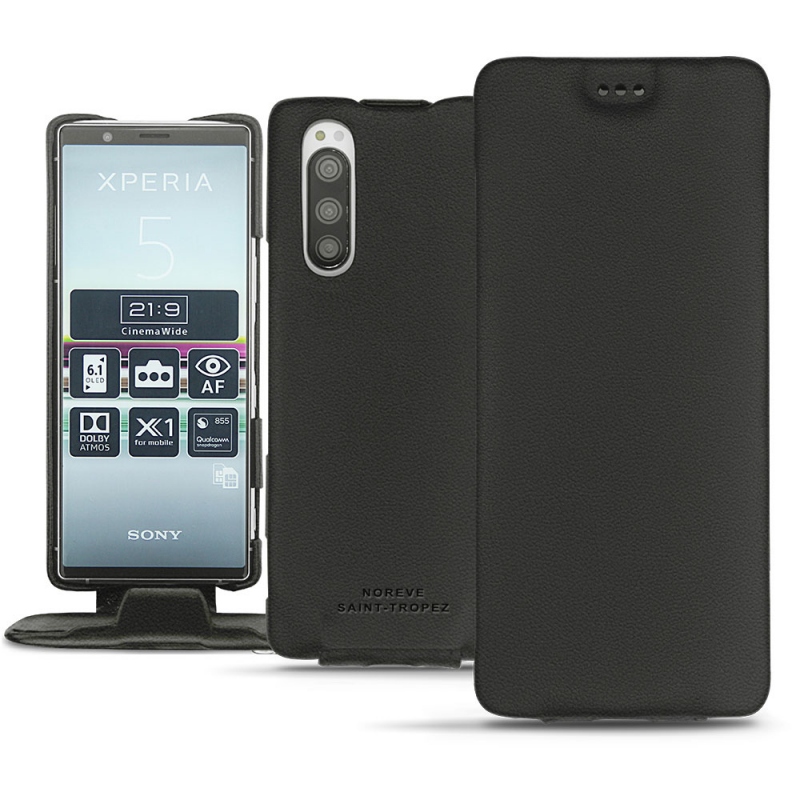 レザーケース Sony Xperia 5 - Noir PU