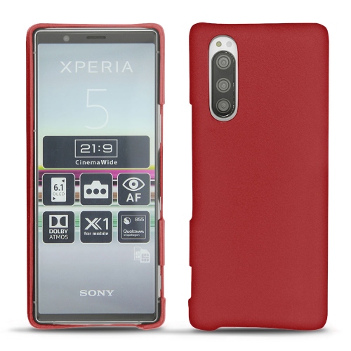 Custodia in pelle Sony Xperia 5Rouge ( Nappa - Pantone #d50032 ) 