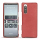 Coque cuir Sony Xperia 5 - Cerise vintage ( Pantone 185C ) 