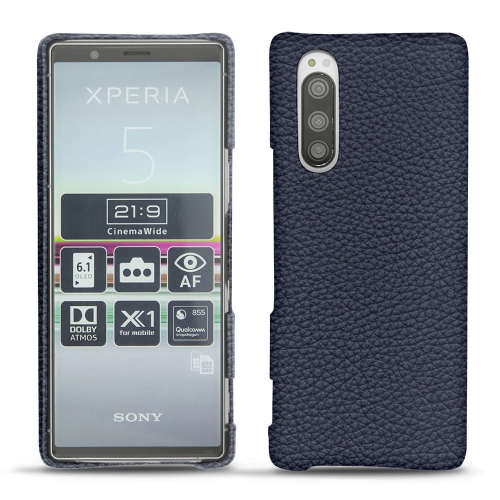Protections Haute-Couture en cuir pour Sony Xperia 5Cobalt ( Pantone #2b253f ) 