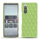 Coque cuir Sony Xperia 5 - Vert olive - Couture ( Nappa - Pantone 578U ) 