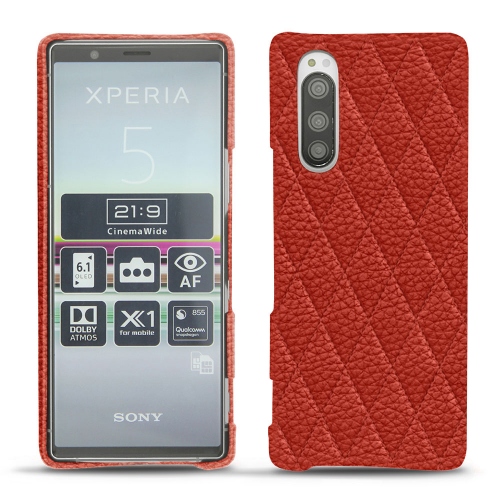 Custodia in pelle Sony Xperia 5Papaye - Couture ( Pantone #b54317 ) 
