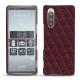 Lederschutzhülle Sony Xperia 5 - Lie de vin - Couture ( Pantone 5115C ) 