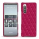 Coque cuir Sony Xperia 5 - Rose fluo - Couture