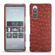 Sony Xperia 5 leather cover - Autruche ciliegia
