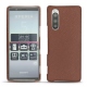 가죽 커버 Sony Xperia 5 - Marron délicat