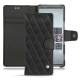 Sony Xperia 5 leather case - Noir - Couture ( Nappa - Black ) 