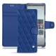 レザーケース Sony Xperia 5 - Bleu océan - Couture ( Nappa - Pantone 293C ) 