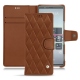 レザーケース Sony Xperia 5 - Marron - Couture ( Nappa - Pantone 1615C ) 