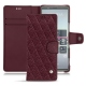 レザーケース Sony Xperia 5 - Lie de vin - Couture ( Pantone 5115C ) 