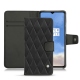 OnePlus 7T leather case - Noir - Couture ( Nappa - Black ) 