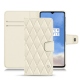 Funda de piel OnePlus 7T - Blanc - Couture ( Bologna - White ) 