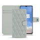 Funda de piel OnePlus 7T - Gris - Couture ( Nappa - Pantone W428C ) 