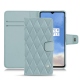 Housse cuir OnePlus 7T - Bleu ciel - Couture ( Nappa - Pantone 277C ) 