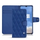 Capa em pele OnePlus 7T - Bleu océan - Couture ( Nappa - Pantone 293C ) 