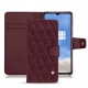 Capa em pele OnePlus 7T - Lie de vin - Couture ( Pantone 5115C ) 