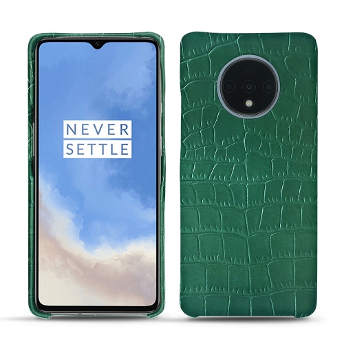 Lederschutzhülle OnePlus 7TCrocodile pino ( Pantone #173F35 ) 