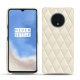 Coque cuir OnePlus 7T - Blanc - Couture ( Bologna - White ) 