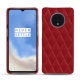 Lederschutzhülle OnePlus 7T - Rouge - Couture ( Nappa - Pantone 199C ) 