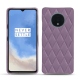 OnePlus 7T leather cover - Lilas - Couture ( Nappa - Pantone 2645U ) 