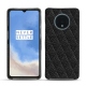 Lederschutzhülle OnePlus 7T - Ebène - Couture ( Sleek P C12 - Black ) 