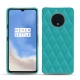 Funda de piel OnePlus 7T - Bleu fluo - Couture