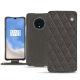 OnePlus 7T leather case - Anthracite - Couture ( Pantone 424C ) 