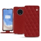 Housse cuir OnePlus 7T - Tomate - Couture ( Pantone 187C ) 