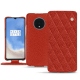 Custodia in pelle OnePlus 7T - Papaye - Couture ( Pantone 180C ) 