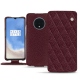 Lederschutzhülle OnePlus 7T - Lie de vin - Couture ( Pantone 5115C ) 