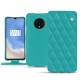 Funda de piel OnePlus 7T - Bleu fluo - Couture