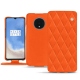 Housse cuir OnePlus 7T - Orange fluo - Couture