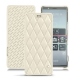 Lederschutzhülle Sony Xperia 5 - Blanc - Couture ( Bologna - White ) 