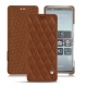 Sony Xperia 5 leather case - Marron - Couture ( Nappa - Pantone 1615C ) 