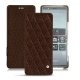 Sony Xperia 5 leather case - Châtaigne - Couture ( Pantone 476C ) 