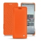 Sony Xperia 5 leather case - Orange fluo