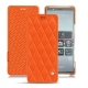 Housse cuir Sony Xperia 5 - Orange fluo - Couture