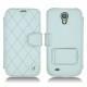 Funda de piel Samsung GT-i9500 Galaxy S IV - Bleu clair - Couture ( Nappa - Pantone 277C ) 