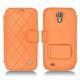 レザーケース Samsung GT-i9500 Galaxy S IV - Orange - Couture ( Nappa - Pantone 1495U ) 