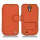 가죽 커버 Samsung GT-i9500 Galaxy S IV - Papaye ( Pantone 180C ) 