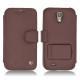 Housse cuir Samsung GT-i9500 Galaxy S IV - Châtaigne - Couture ( Pantone 476C ) 