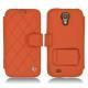 Lederschutzhülle Samsung GT-i9500 Galaxy S IV - Papaye - Couture ( Pantone 180C ) 
