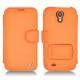 Lederschutzhülle Samsung GT-i9500 Galaxy S IV - Orange fluo