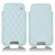 レザーケース Samsung GT-i9500 Galaxy S IV - Bleu clair - Couture ( Nappa - Pantone 277C ) 