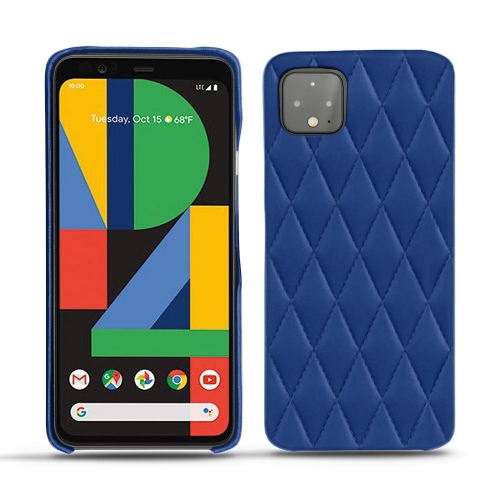 Google Pixel 4 leather caseBleu océan - Couture ( Nappa - Pantone #15458a) 