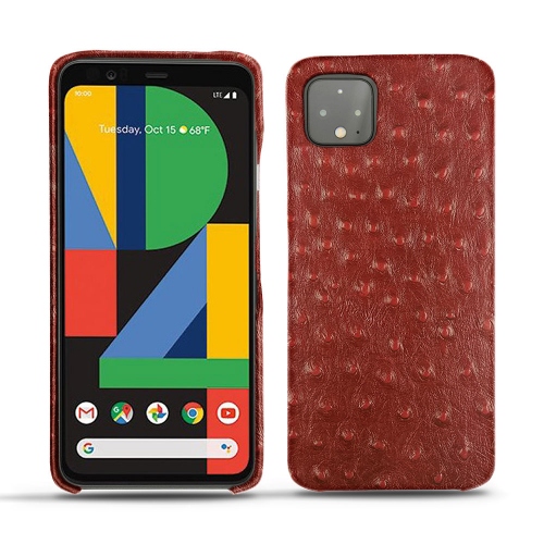 가죽 커버 Google Pixel 4Autruche ciliegia ( Pantone #a4343a ) 