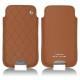Housse cuir Samsung GT-i9500 Galaxy S IV - Marron - Couture ( Nappa - Pantone 1615C ) 