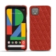 Google Pixel 4 XL leather cover - Papaye - Couture ( Pantone 180C ) 