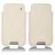 Funda de piel Samsung GT-i9500 Galaxy S IV - Ivoire - Couture ( Sleek P C12 - White ) 