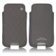 レザーケース Samsung GT-i9500 Galaxy S IV - Anthracite - Couture ( Pantone 424C ) 